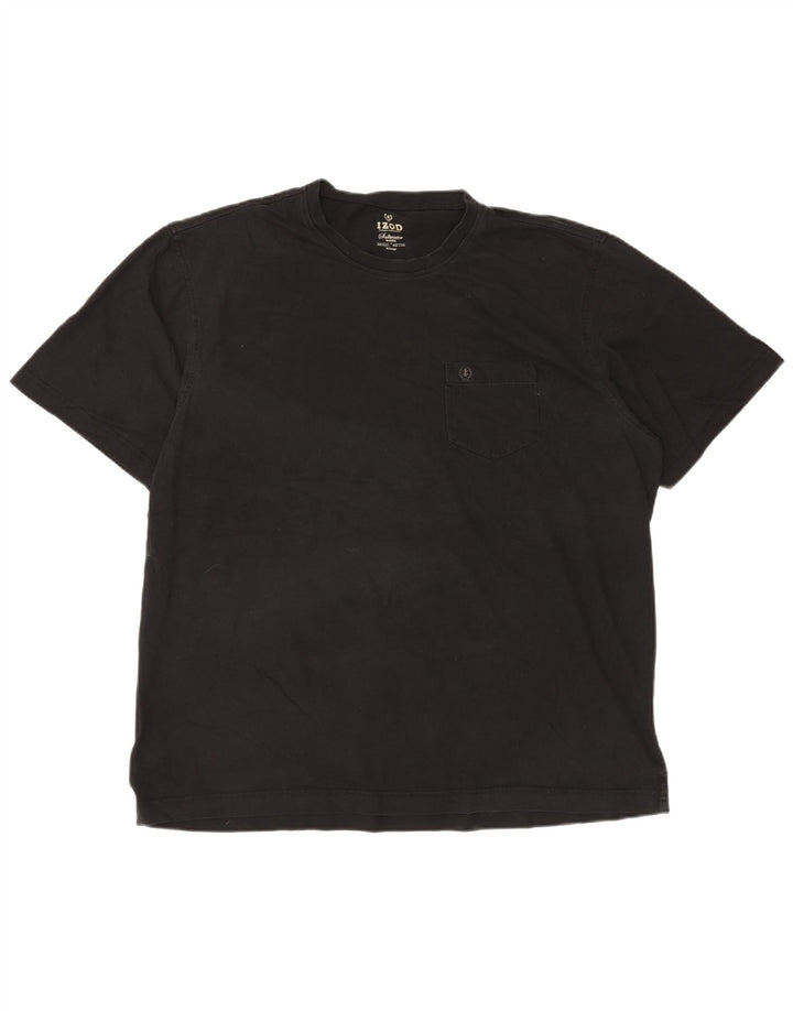 Izod T-Shirt Homme Top XL Noir Coton
