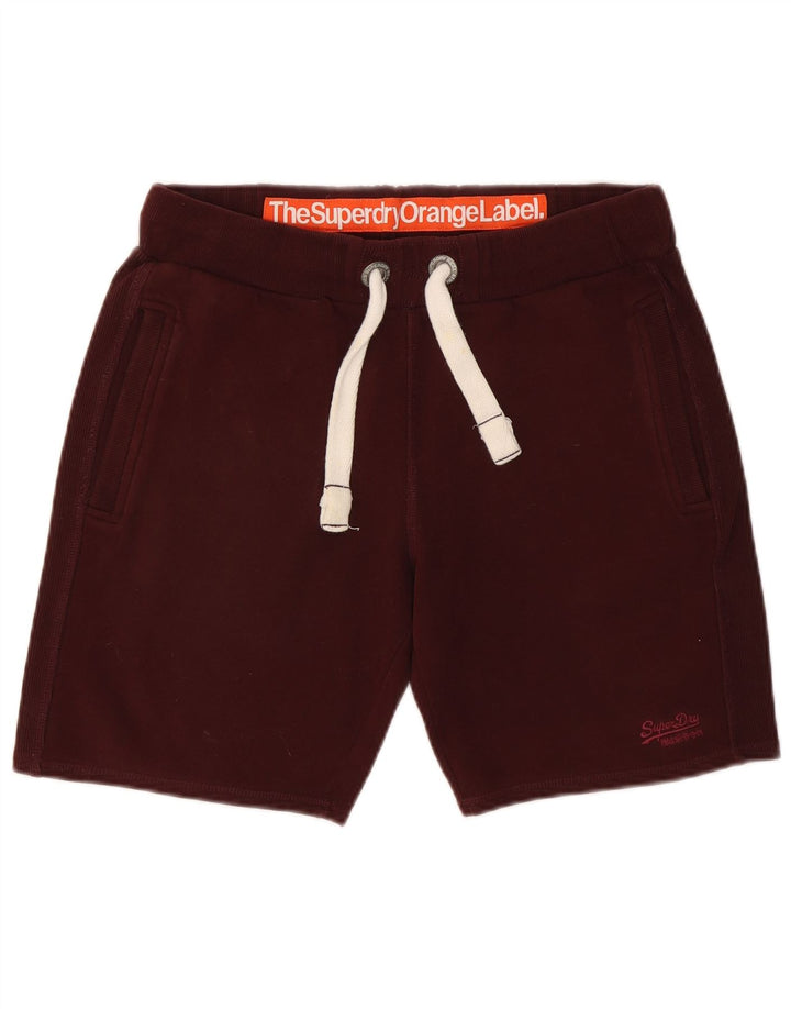 Superdry Short de Sport Homme Coton Bordeaux Moyen