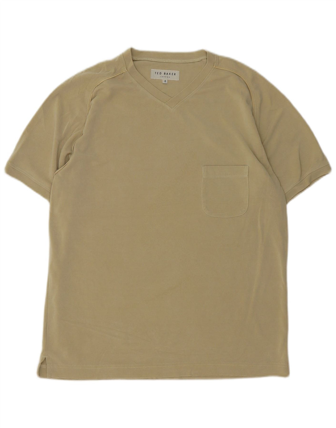 Ted Baker T-Shirt Homme Taille 4 Grand Kaki Coton