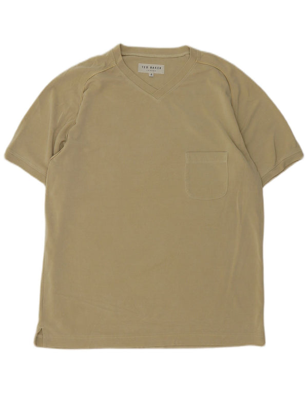 Ted Baker T-Shirt Homme Taille 4 Grand Kaki Coton