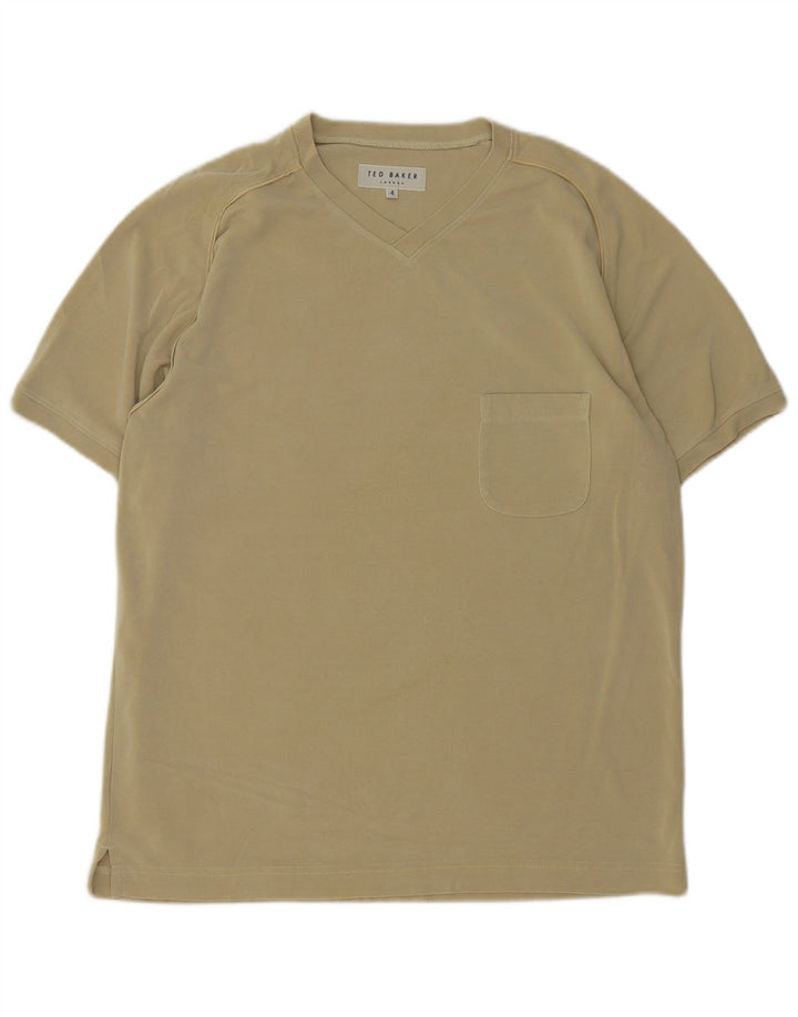 Ted Baker T-Shirt Homme Taille 4 Grand Kaki Coton