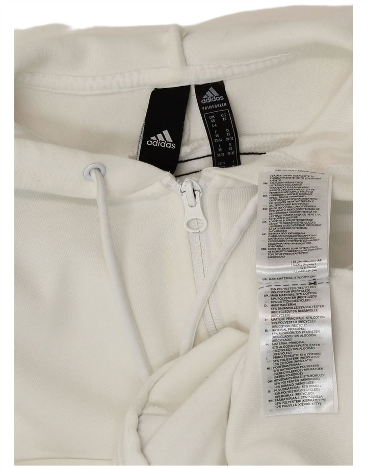 ADIDAS Pull à capuche zippé pour femme UK 4/6 XS Blanc Coton
