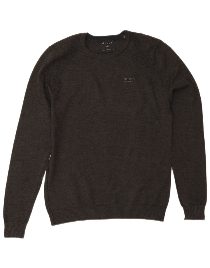 Guess Pull ras du cou pour femme UK 12 en laine vert moyen