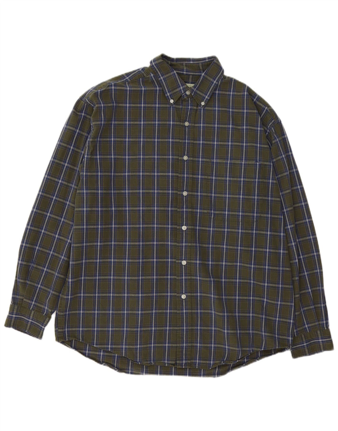 Eddie Bauer Chemise en flanelle pour homme, coupe régulière, grand carreaux en coton kaki