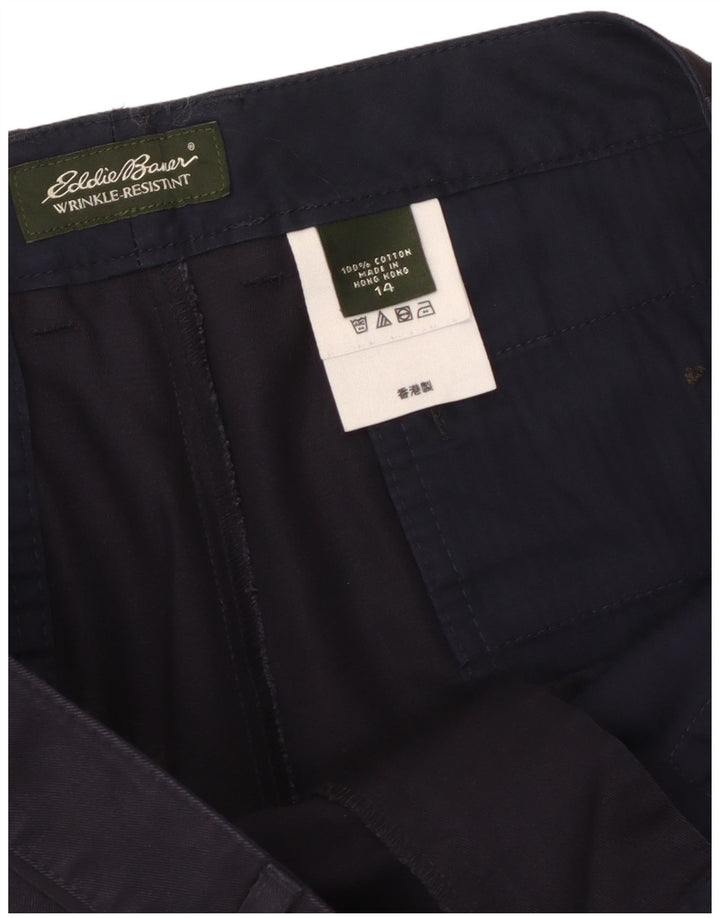 EDDIE BAUER Short décontracté pour femme US 14 XL W36 Bleu marine en coton
