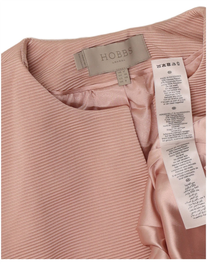 Hobbs Veste blazer courte ouverte pour femme UK 12 Viscose rose moyen
