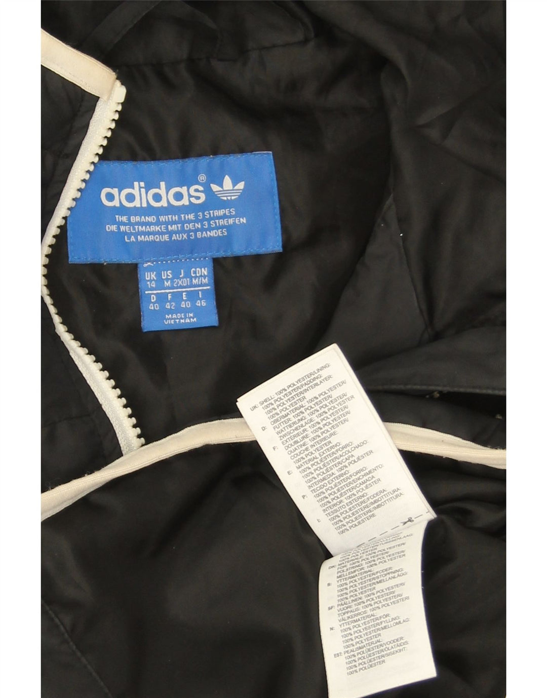Adidas Veste matelassée à capuche pour femme UK 14 Medium Noir Polyester