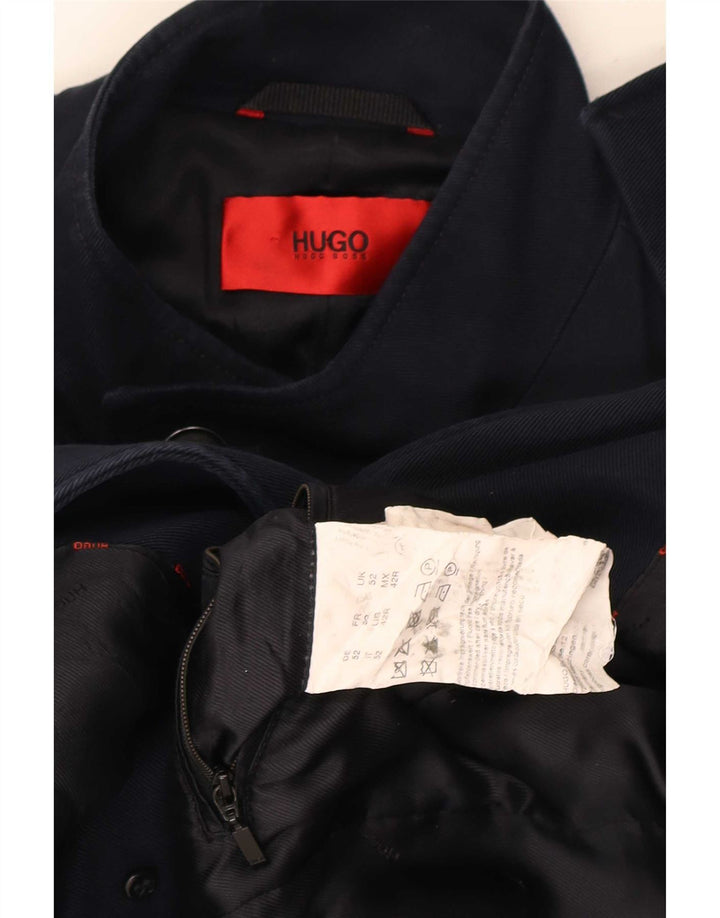Hugo Boss Pardessus pour homme EU 52 XL Bleu marine Coton