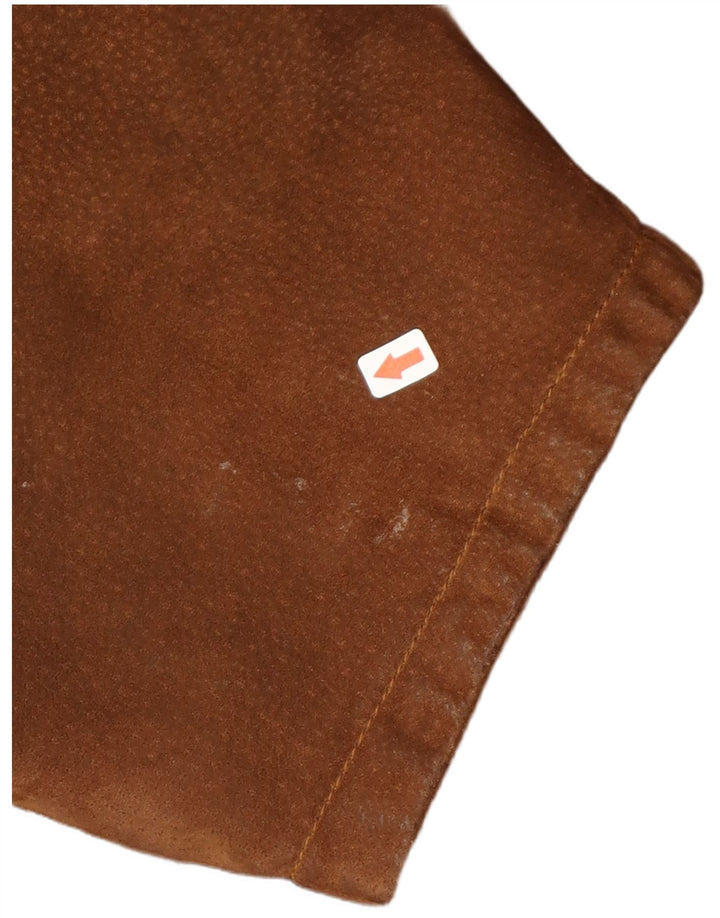 vintage Femmes Surdimensionné À Capuchon Coupe-Vent En Daim Manteau IT 46 Grand Marron