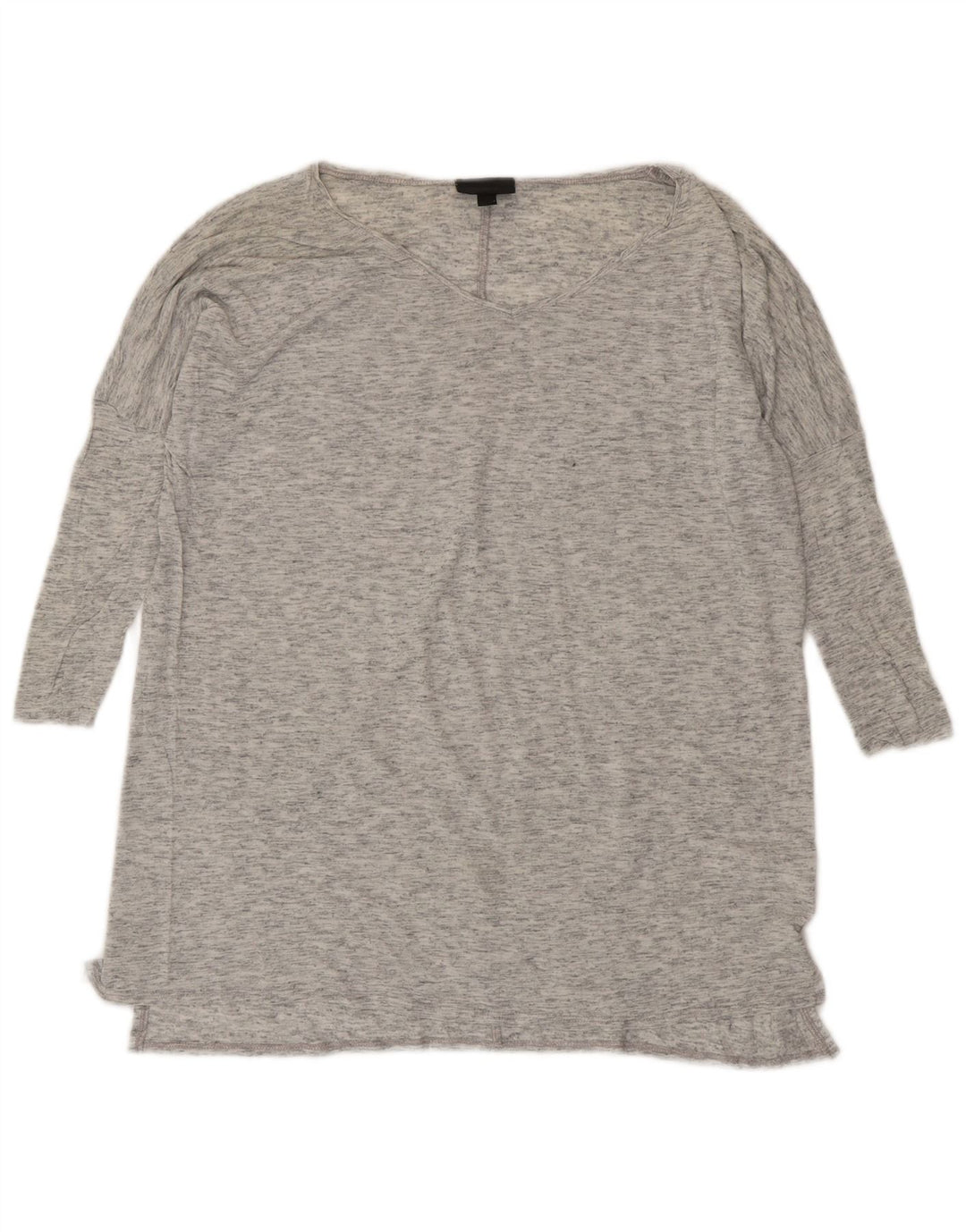 Topshop Femme Haut Oversize Manches 3/4 UK 8 Petit Gris Moucheté Viscose
