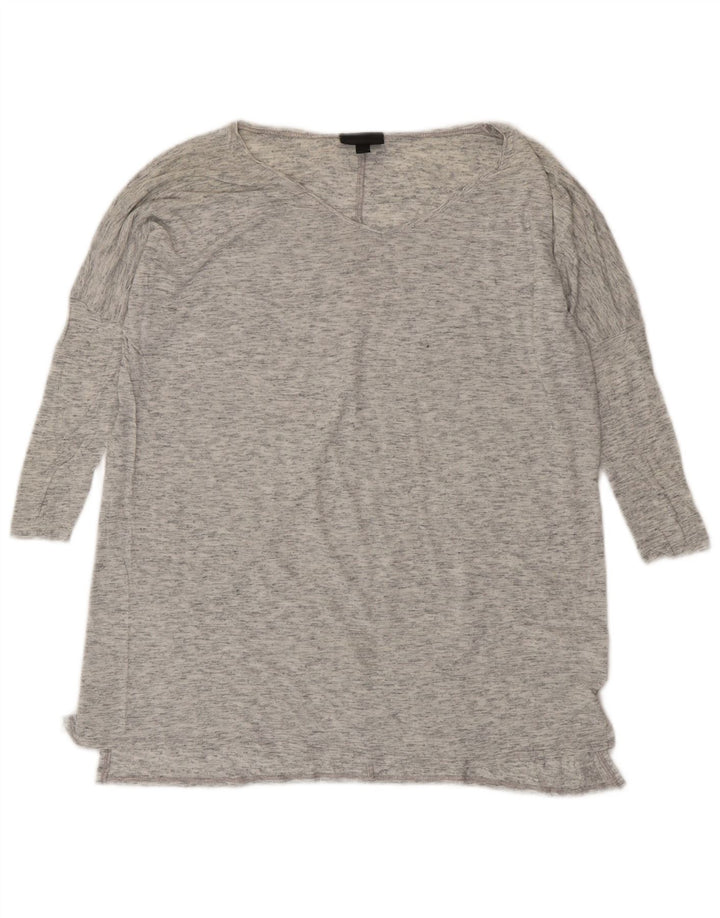 Topshop Femme Haut Oversize Manches 3/4 UK 8 Petit Gris Moucheté Viscose