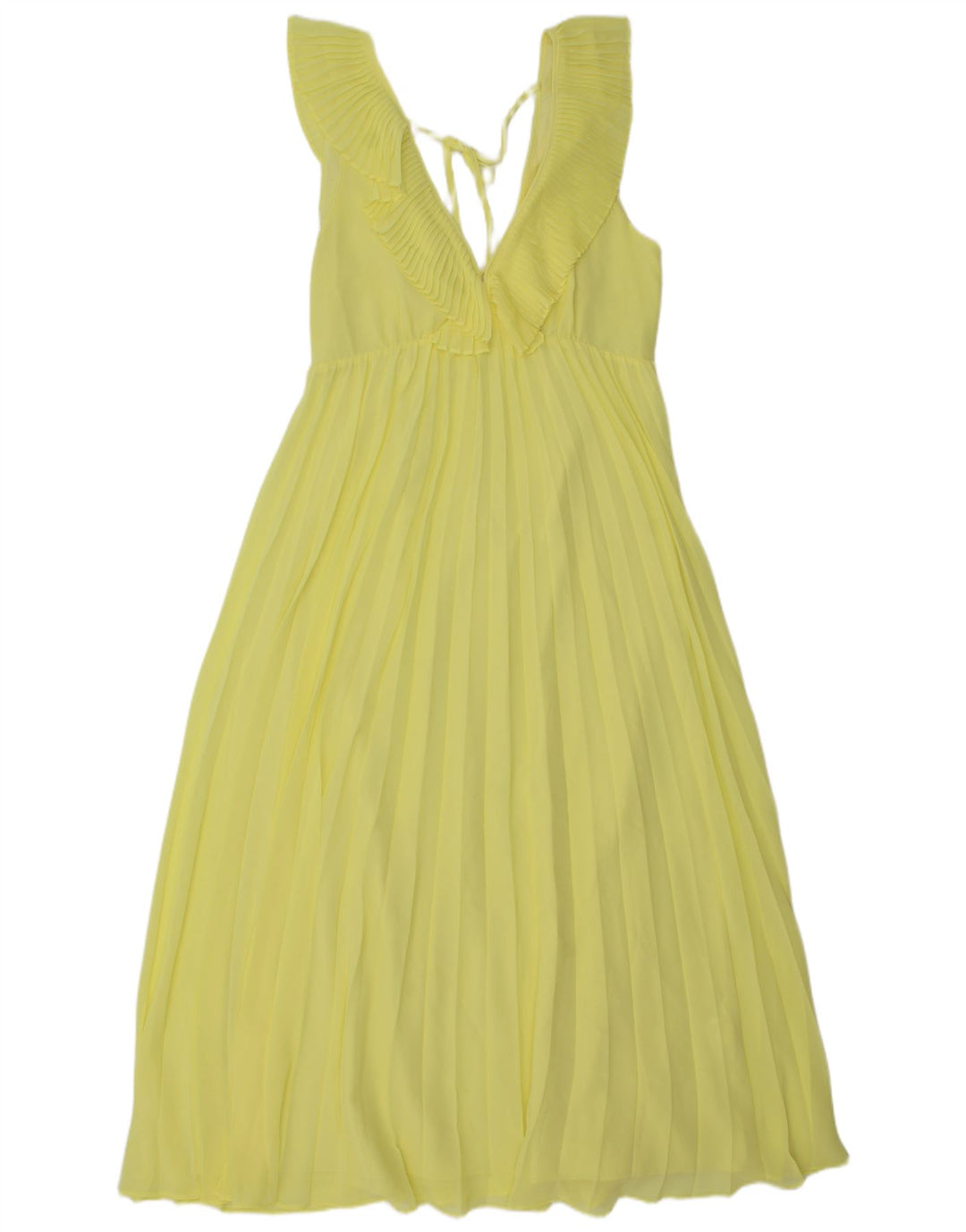Zara Robe longue sans manches pour femme UK 12 Jaune moyen