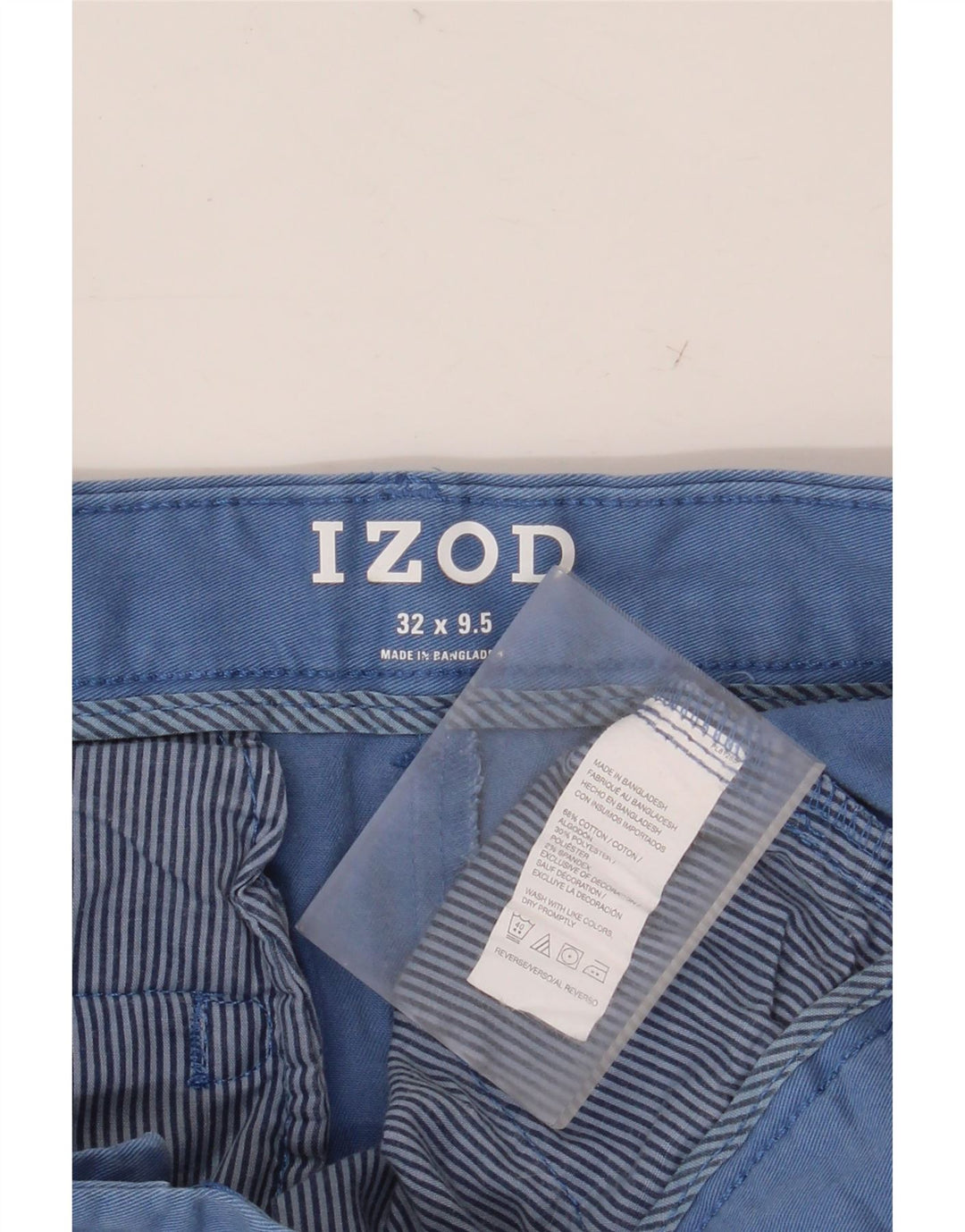 IZOD Short Chino Homme W32 Bleu Moyen Coton