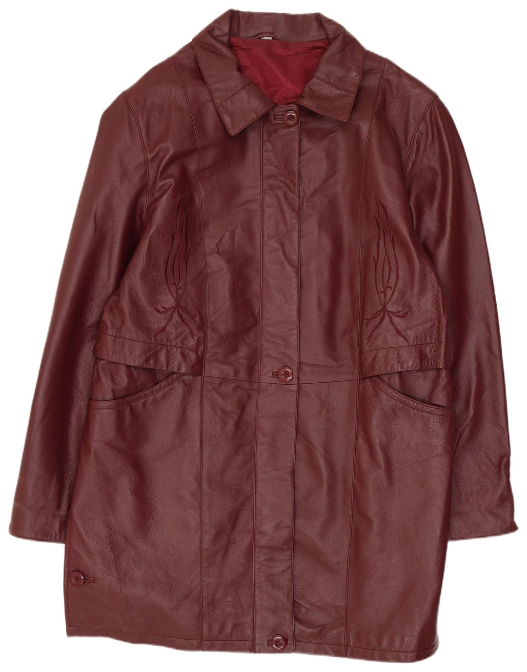 Manteau en cuir femme vintage IT 48 XL Cuir Marron
