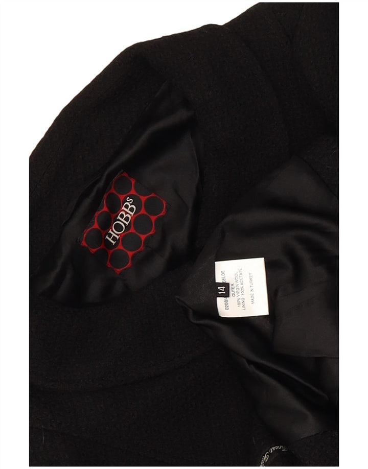 Hobbs Veste Boléro Femme UK 14 Laine Vierge Noire Moyenne