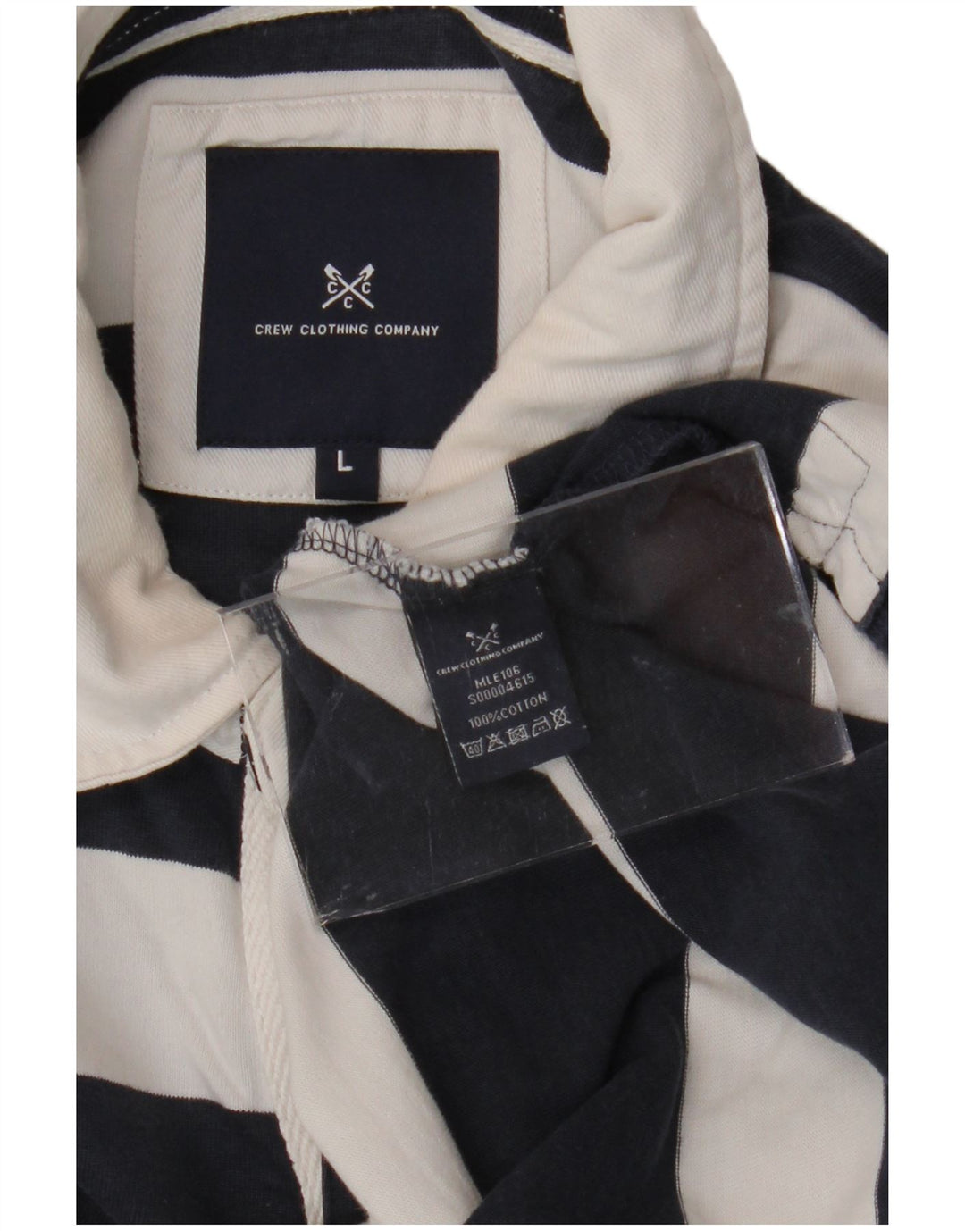 CREW CLOTHING Polo de Rugby à Manches Longues pour Homme Grand Bleu Marine Rayé