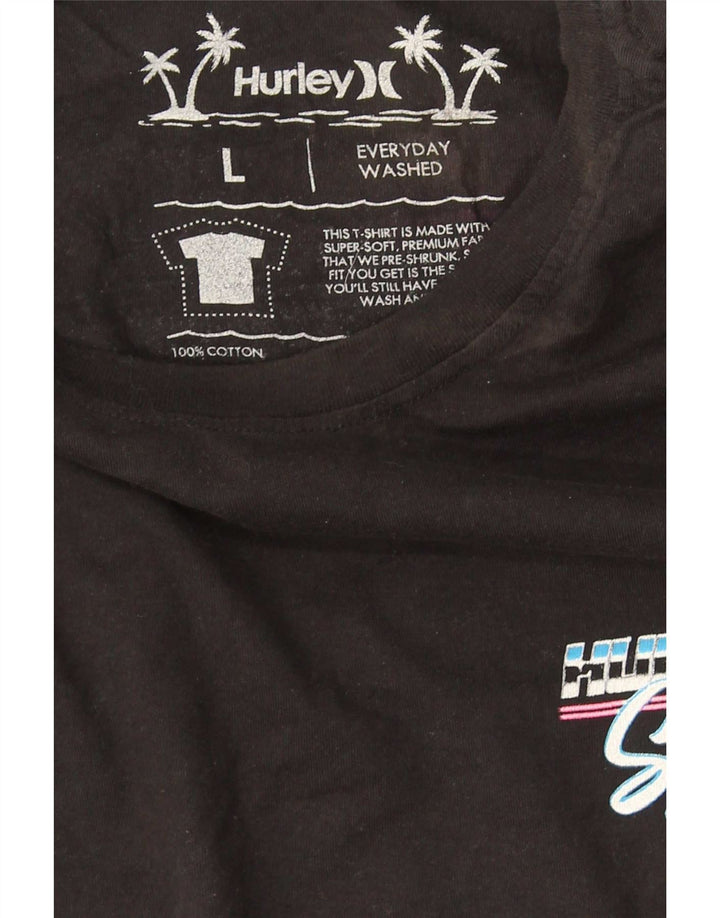 Hurley T-Shirt Graphique Homme Grand Noir Coton