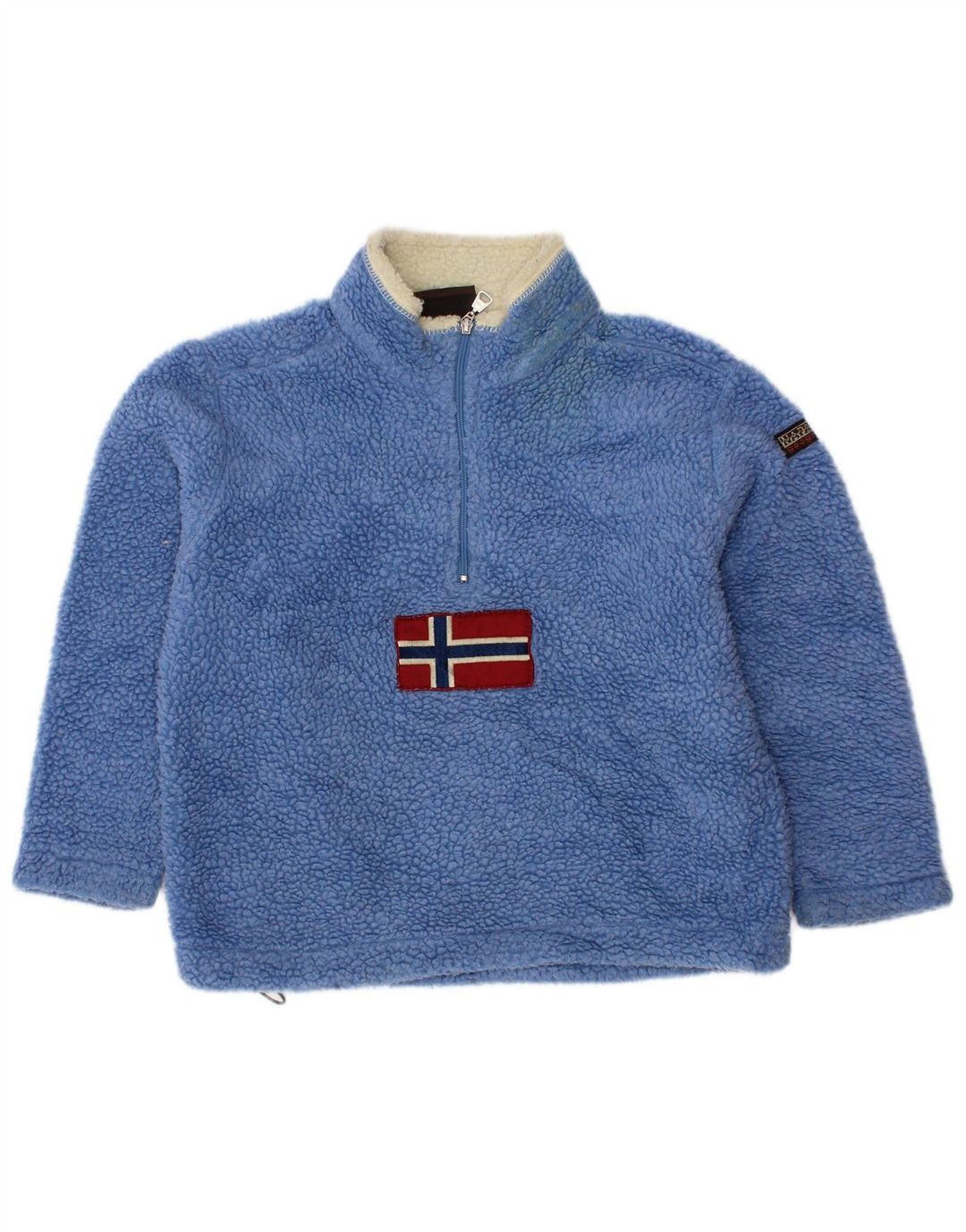 NAPAPIJRI Pull polaire graphique à col zippé pour garçon 3-4 ans Bleu Polyester