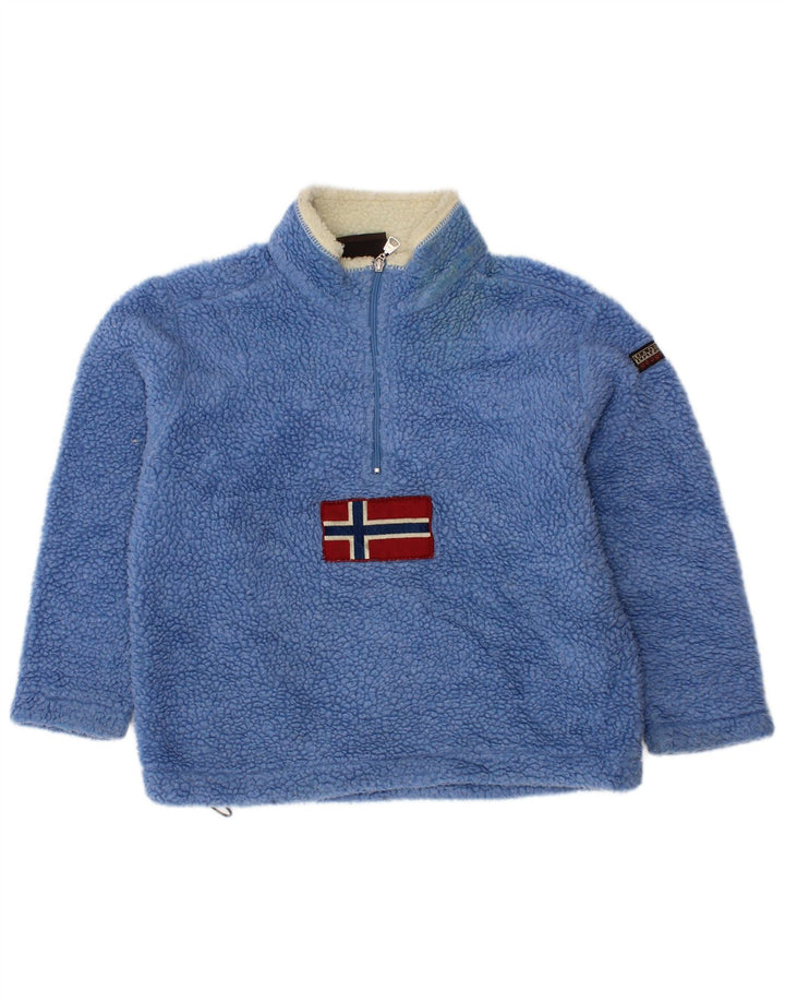 NAPAPIJRI Pull polaire graphique à col zippé pour garçon 3-4 ans Bleu Polyester