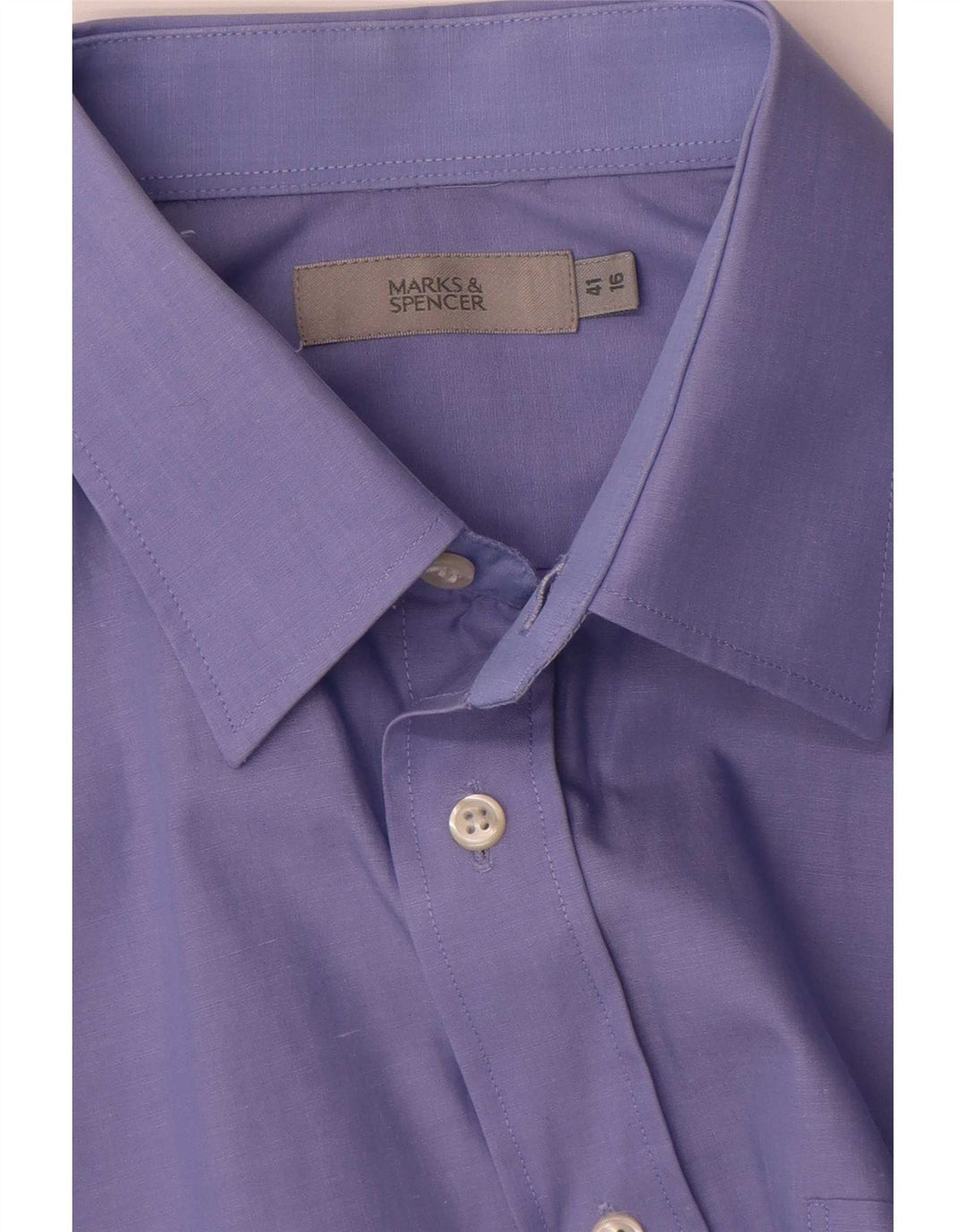 Marks & Spencer Chemise Homme Taille 41 16 Grand Bleu Coton Classique