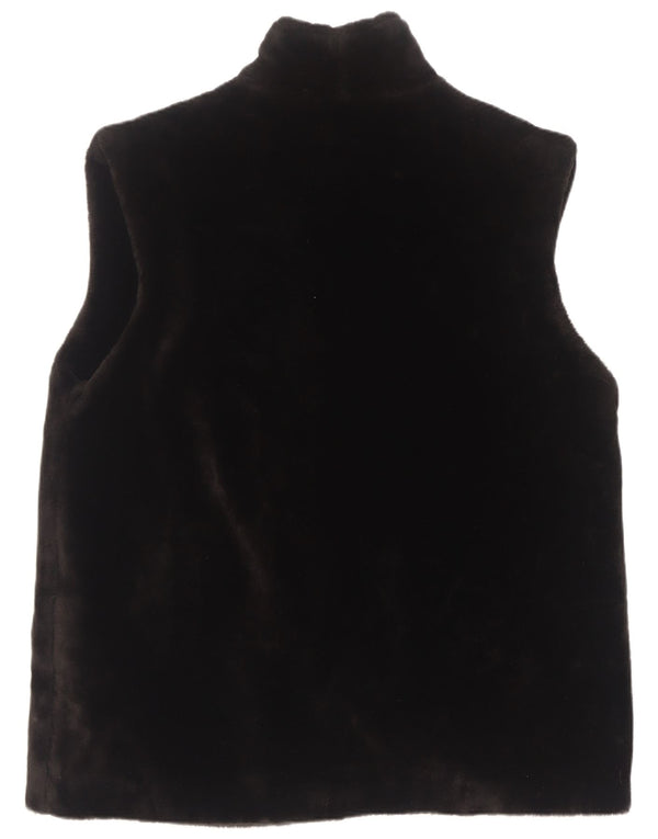 Easy Gilet surdimensionné en fausse fourrure pour femme UK 16 Grand Acrylique Noir