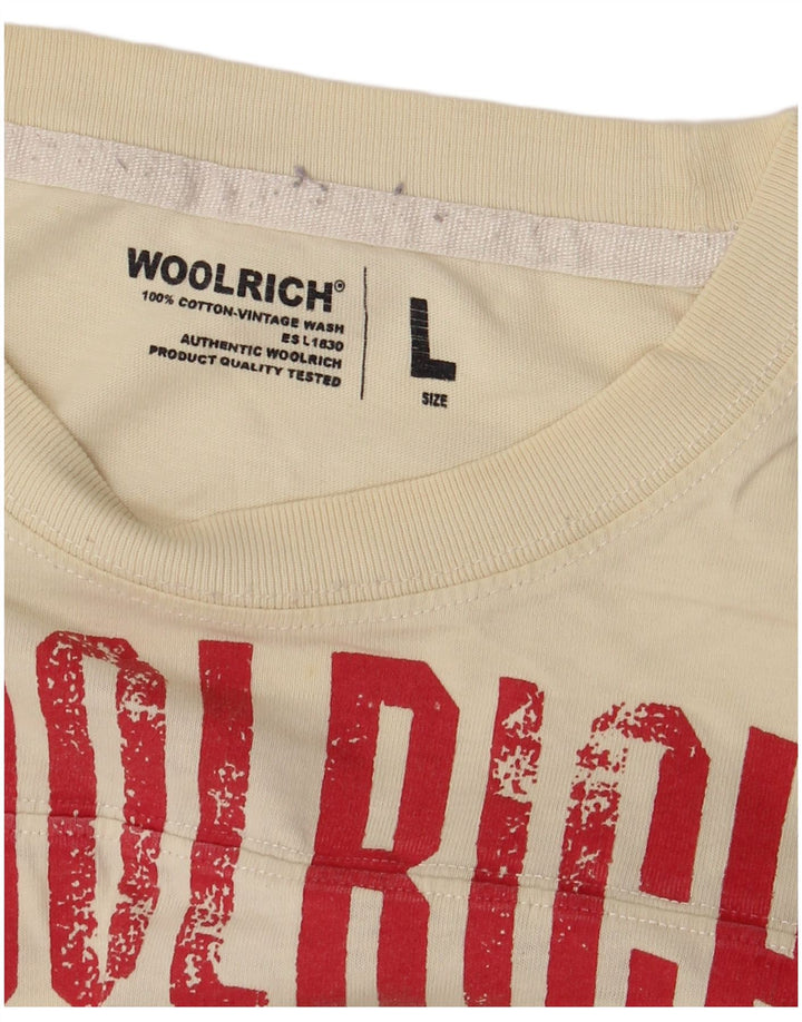 Woolrich Haut graphique à manches longues pour homme en coton beige
