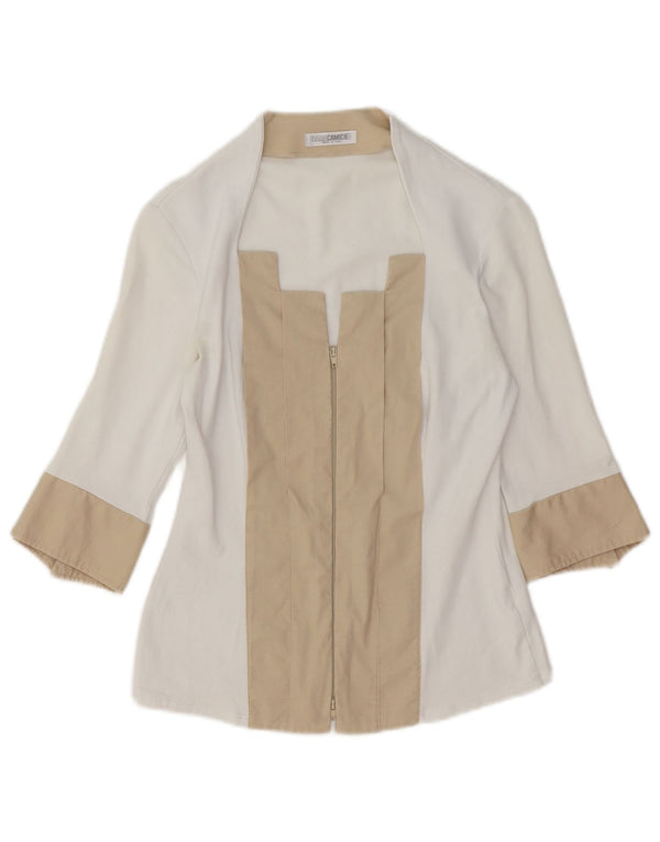Naracamicie Chemisier à manches 3/4 pour femme UK 10 Petit color block blanc
