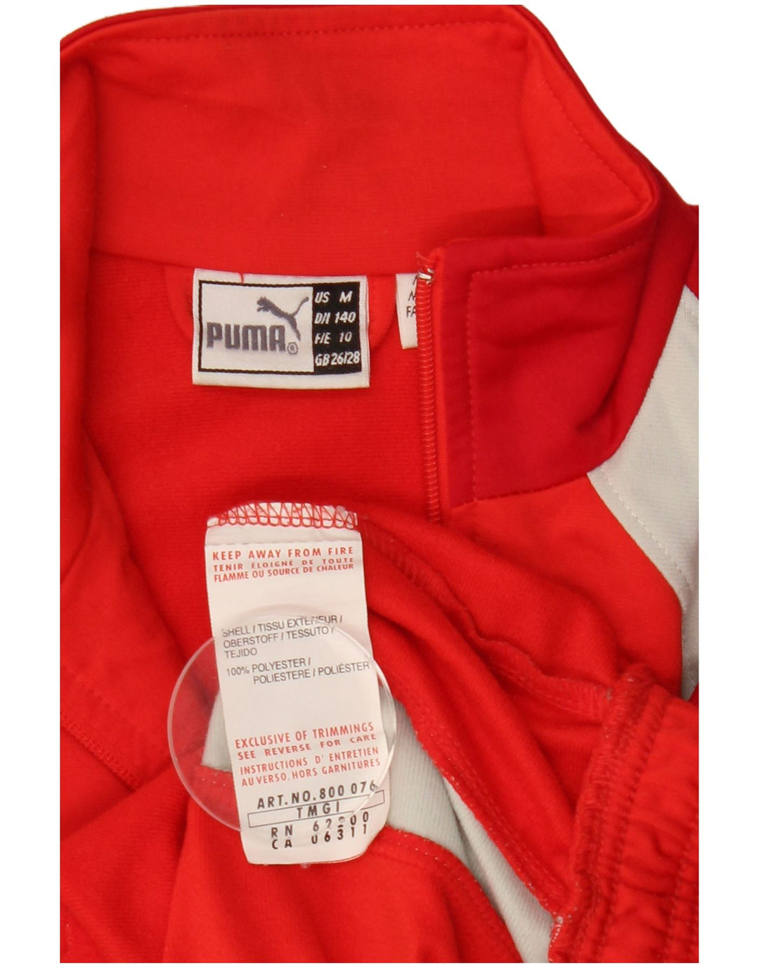 PUMA Veste de survêtement pour garçon 9-10 ans Rouge Colorblock Polyester