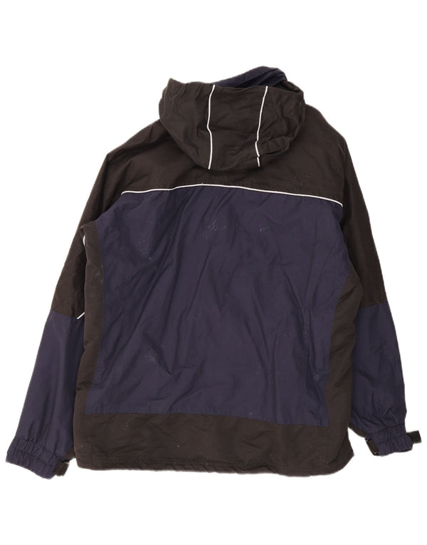 Fila Veste de ski à capuche pour homme UK 38 Medium Navy Blue Colourblock Nylon Sports