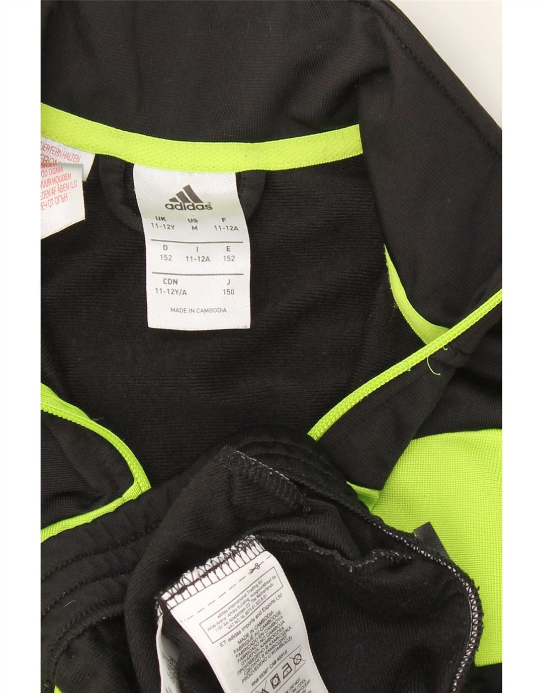 ADIDAS Boys Tracksuit Top Jacket 11-12 Years Black Colourblock Polyester Vintage Adidas and Second-Hand Adidas from Messina Hembry 