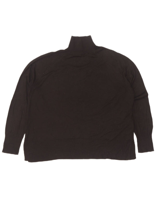 Zara Pull col roulé pour femme UK 14 Medium Noir Viscose