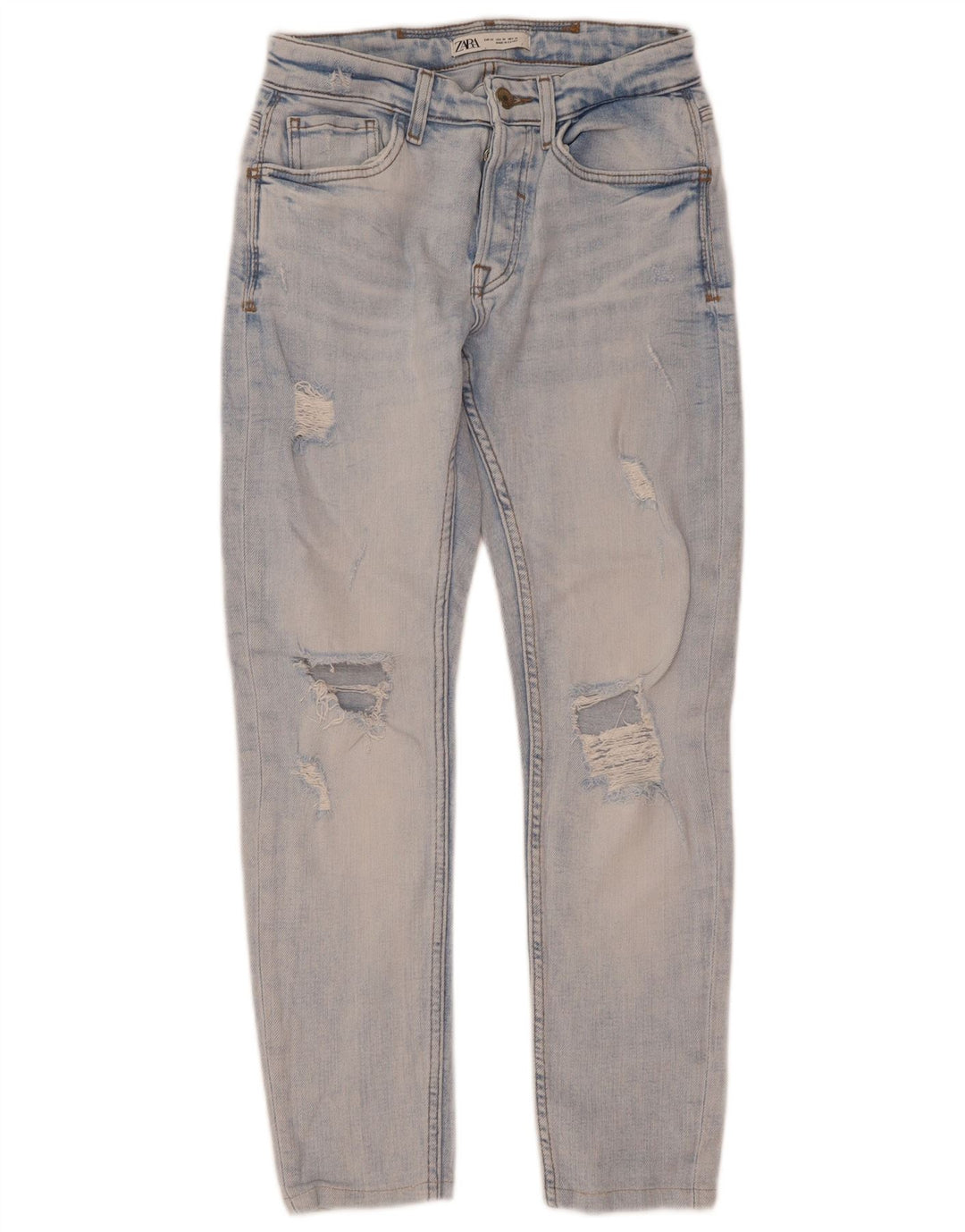 Zara Jean slim vieilli pour homme EU 38 Small W30 L28 Bleu