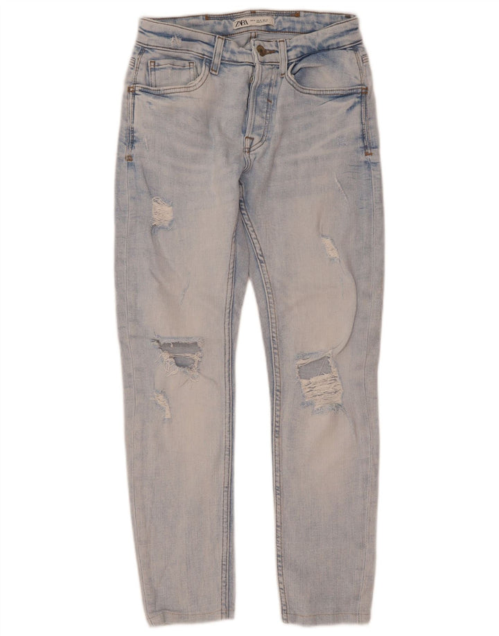 Zara Jean slim vieilli pour homme EU 38 Small W30 L28 Bleu