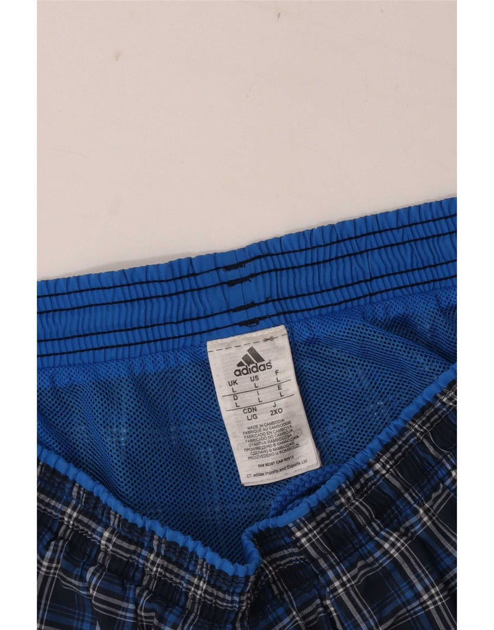 Adidas Short de Bain Homme Grand Bleu Marine à Carreaux Polyester