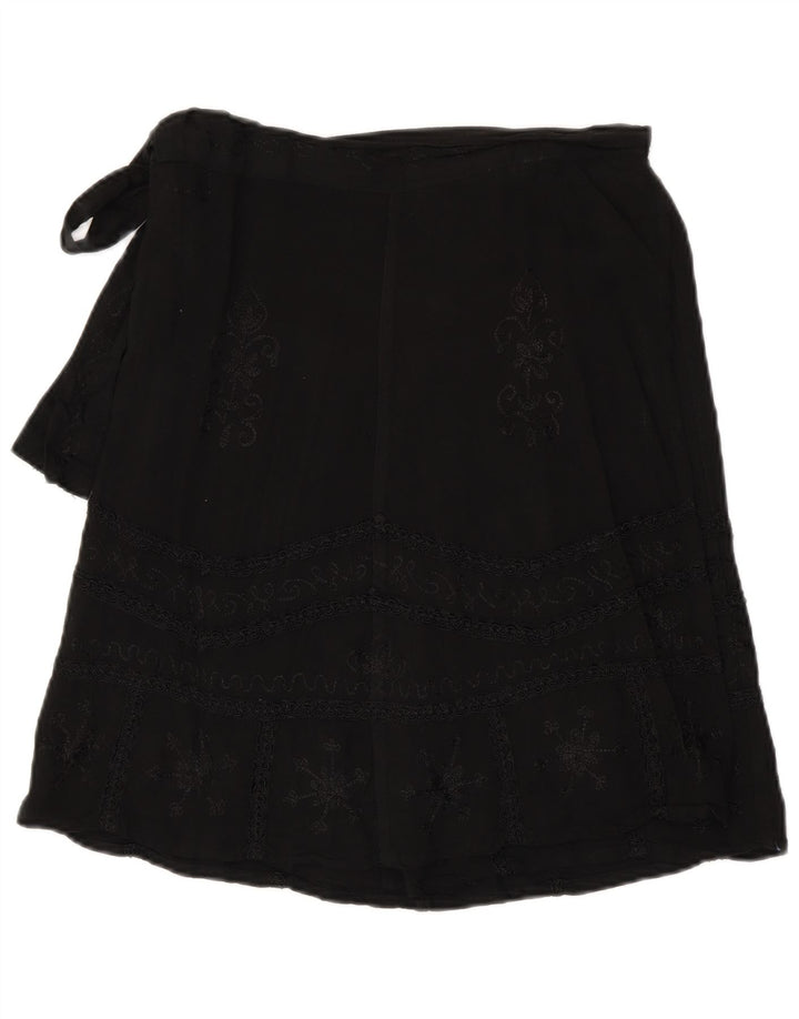 jupe portefeuille femme vintage W30 Medium Black Paisley