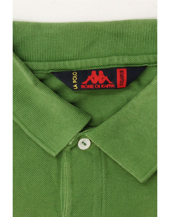 KAPPA Mens Polo Shirt 2XL Green Cotton Vintage Kappa and Second-Hand Kappa from Messina Hembry 