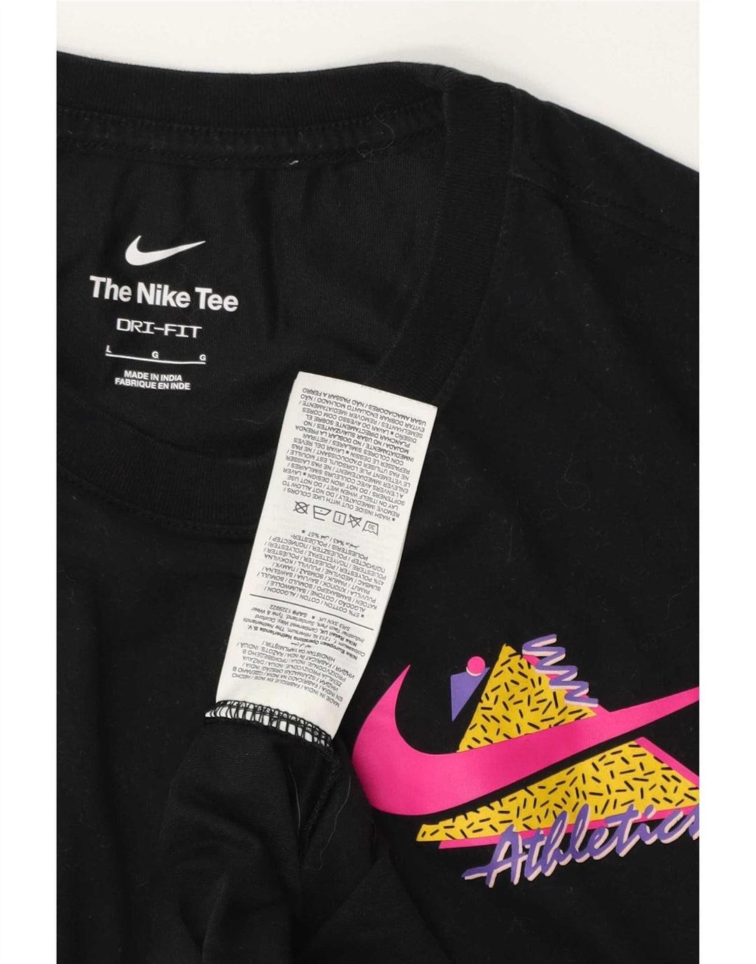 Nike T-shirt graphique pour homme en coton noir Taille L