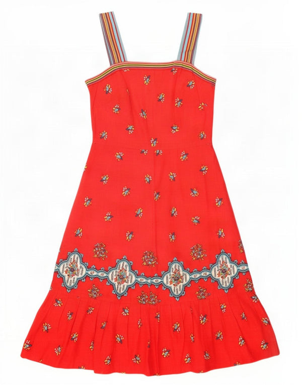 vintage Womens Sundress UK 8 Petit Floral Rouge