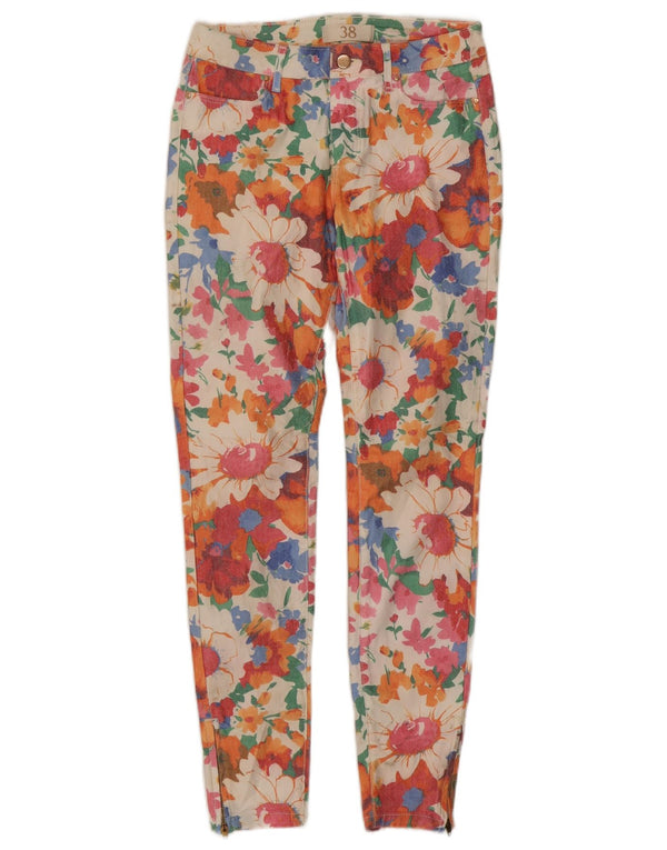Zara Jeans Skinny Femme EU 38 Small W28 L28 Coton Floral Multicolore