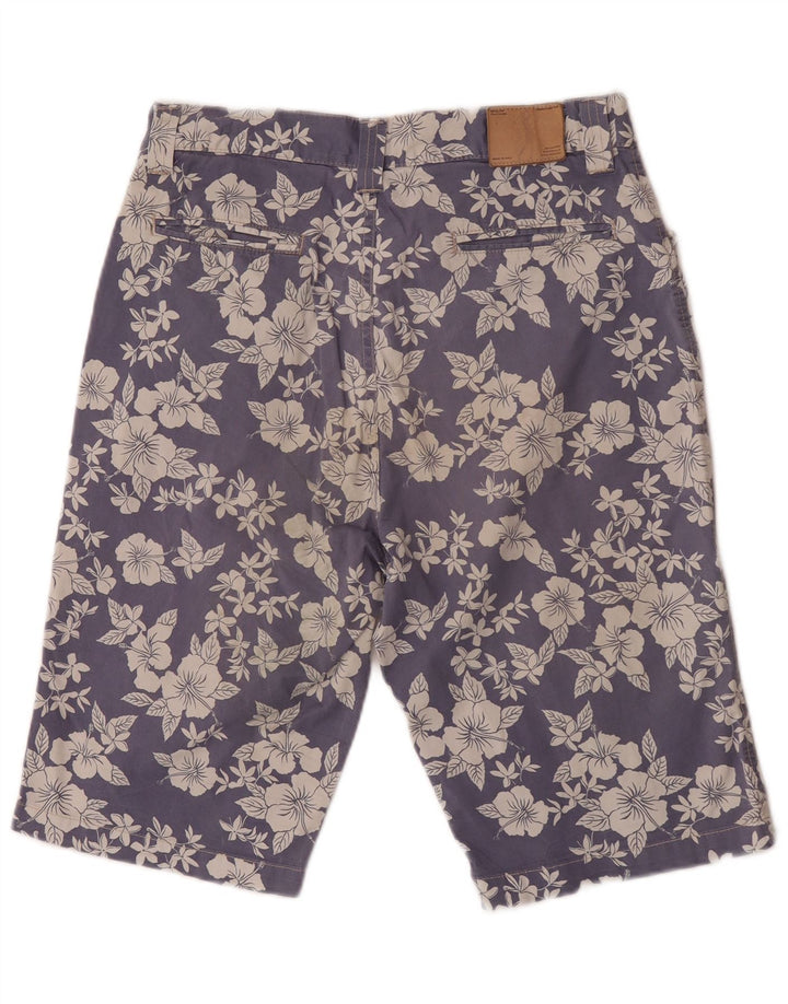 Jeckerson Bermuda Homme W31 Coton Floral Bleu Moyen
