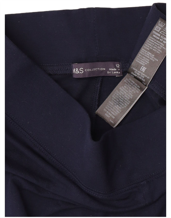 Marks & Spencer Leggings Femme UK 12 Medium Bleu Marine Viscose