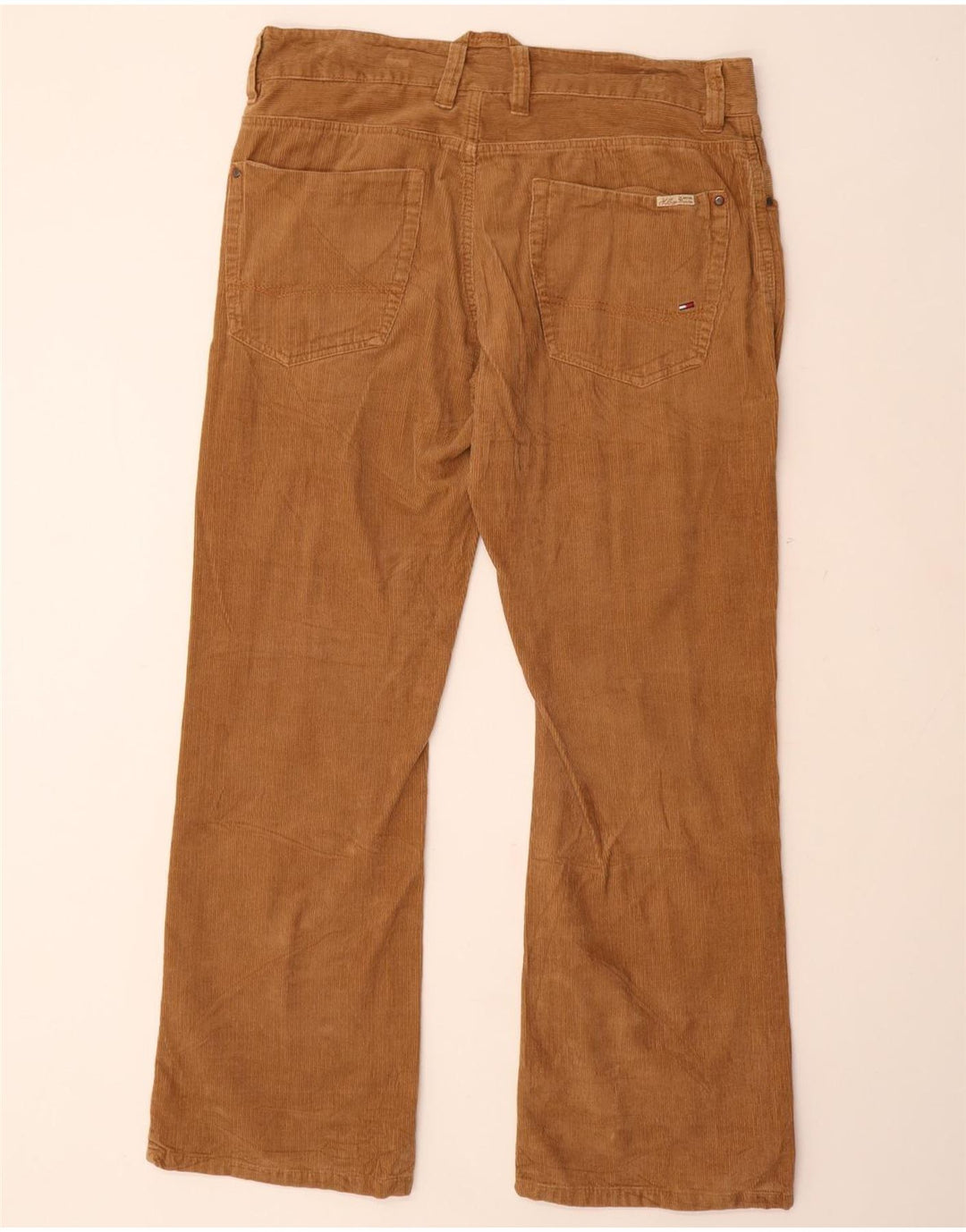 TOMMY HILFIGER Pantalon Bootcut En Velours Côtelé Homme W36 L32 Marron Coton