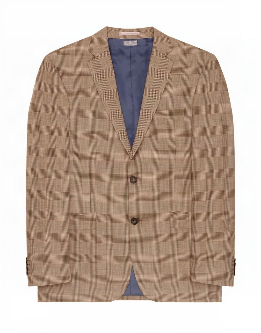 Marks & Spencer Veste blazer à 2 boutons pour homme UK 40 Beige moyen à carreaux