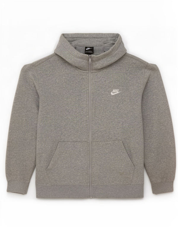 Nike Pull à capuche zippé surdimensionné pour femme UK 16 Grand coton gris