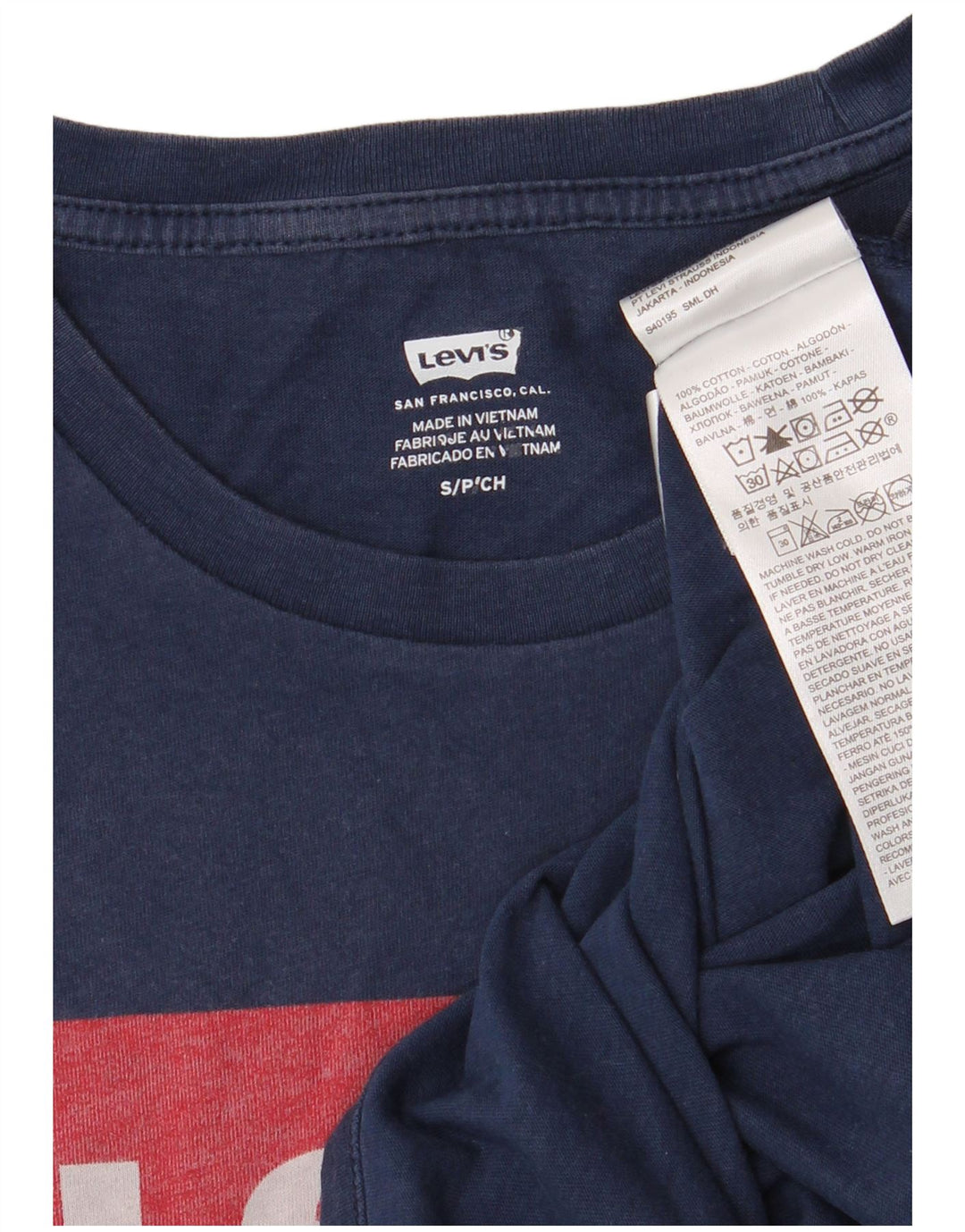 LEVI'S T-Shirt Graphique Homme Petit Bleu Marine Coton