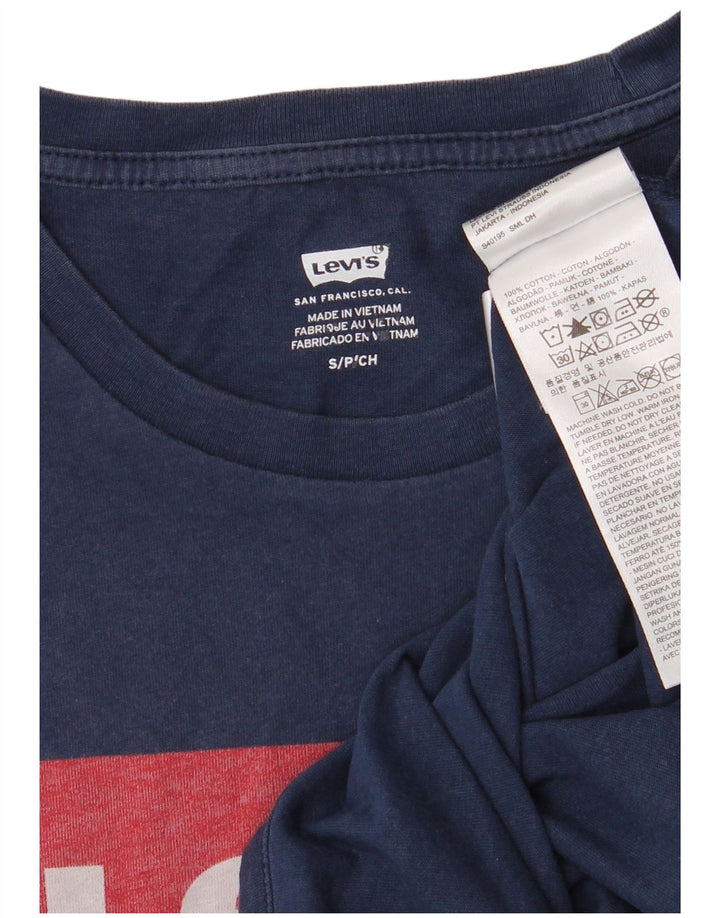 LEVI'S T-Shirt Graphique Homme Petit Bleu Marine Coton