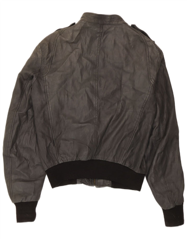 Sasch Veste en cuir militaire pour homme UK 40 Large Noir