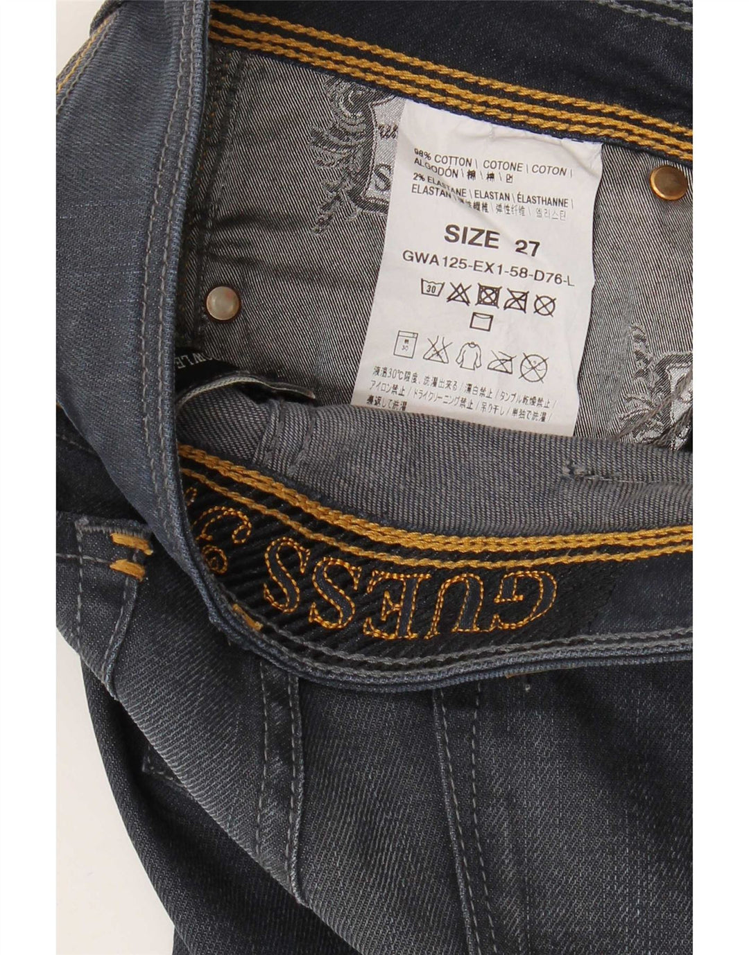 Guess Jean Bootcut Femme W27 L29 Bleu Marine Coton