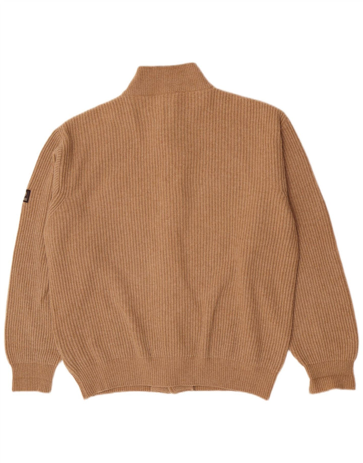 Navigare Cardigan pour homme en laine d'agneau beige