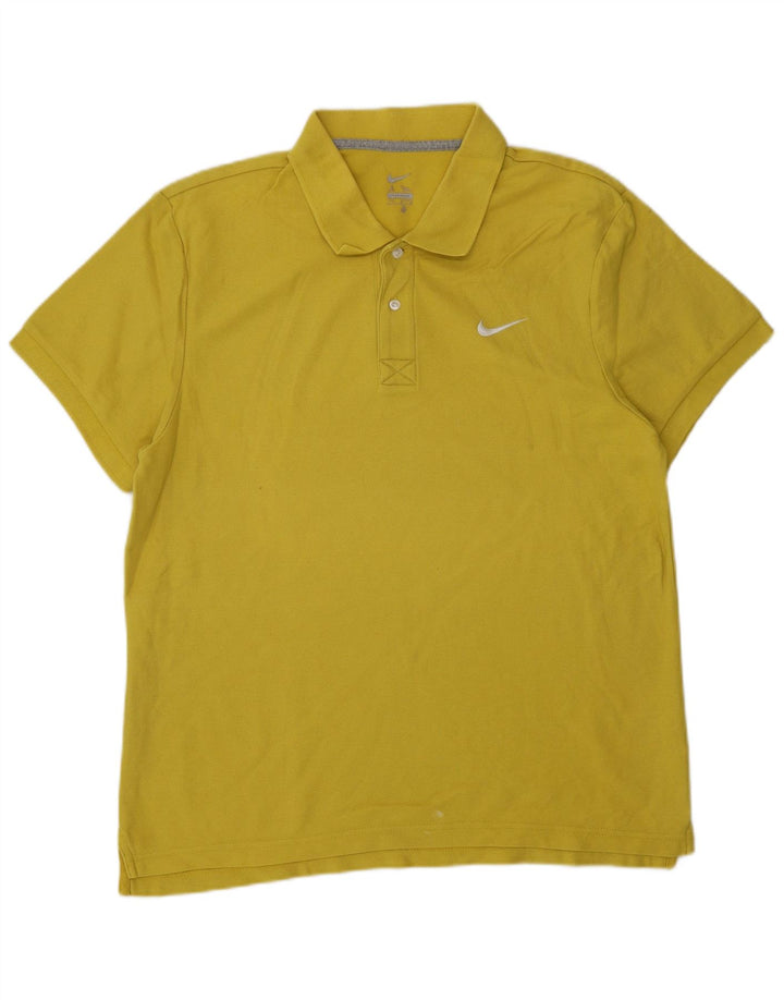 NIKE Polo Homme Coton Jaune Moyen